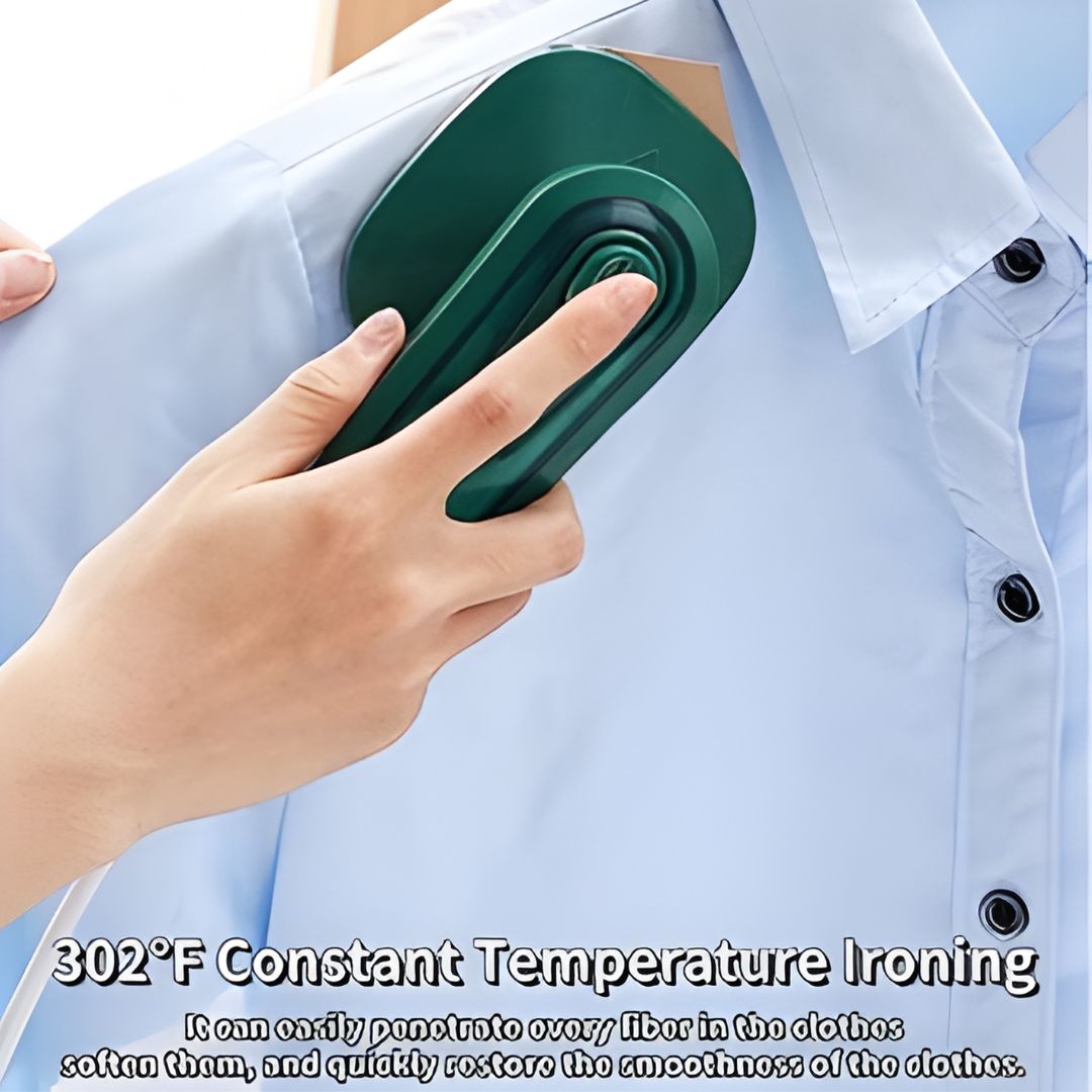 Portable Mini Ironing Machine – 2-in-1 Wet & Dry Travel Steam Iron with Titanium Soleplate (302°F)