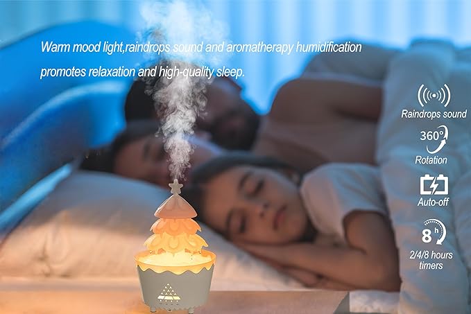 Lucky Tree Essential Oil Diffuser with Soft Mist + Calming LED Glow - Noon Deals