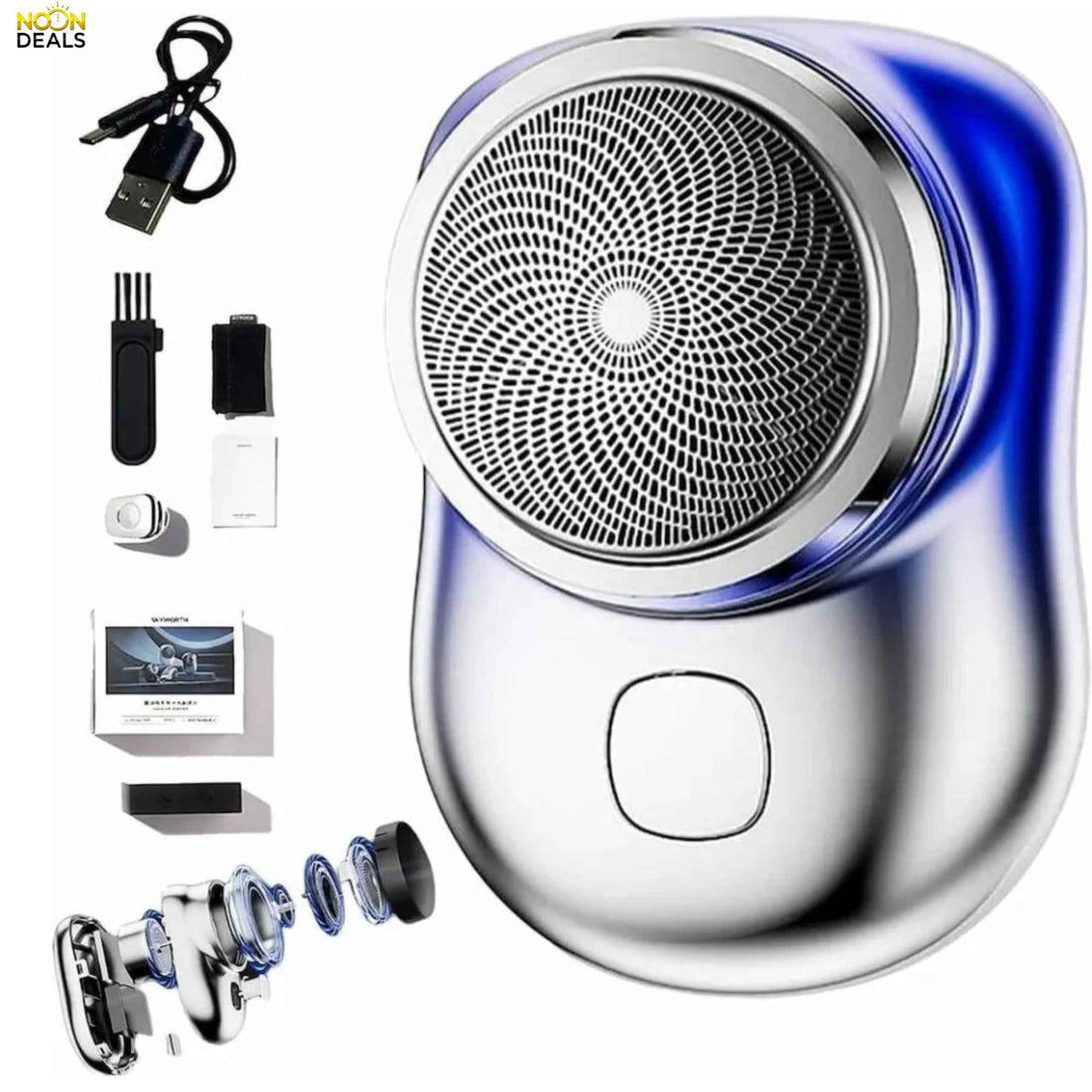 Mini Portable Painless Shaver for Men - Rechargeable Waterproof Beard Trimmer