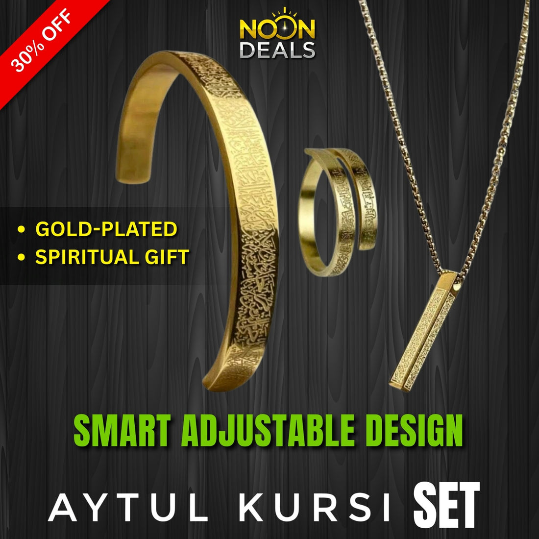 Bracelet, Necklace, & Ring Bundle Deal Discounted Offer - Noon Deals