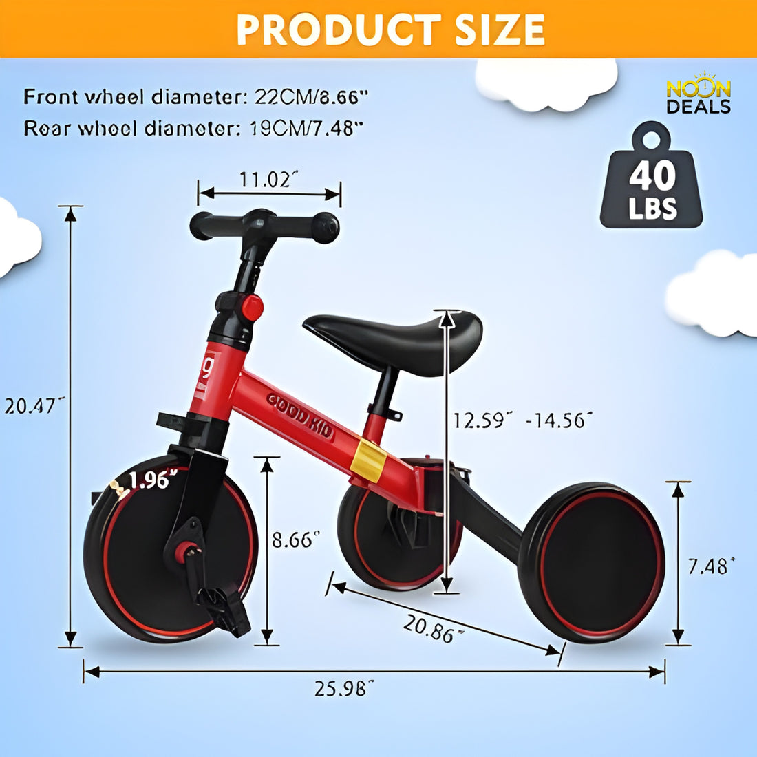 Kids 2-in-1 Tricycle & Balance Bike (Model 003-1) | Adjustable Toddler Bike for Ages 1.5–5 Years
