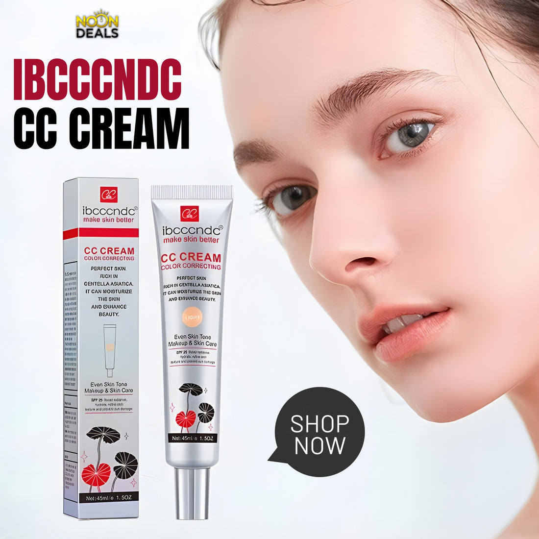 IBCCNDC CC Cream SPF 25 – Color Correcting Moisturizer with Centella Asiatica (Dark Shade)